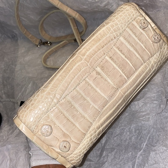 🔥❤️Nancy Gonzalez For TSE Luxe Cream Crocodile NWOTs Mini (Nano) ThreeWay Speedy - Picture 3 of 15